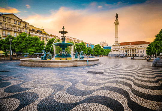 Praça Dom Pedro IV ou do Rossio em Lisboa - Portugal